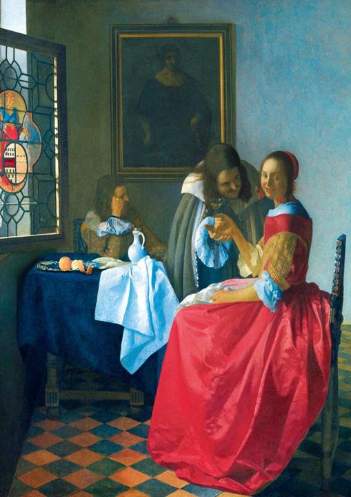 Productafbeelding Bluebird 60067 Puzzel 1000 st. Museumserie Vermeer - Het meisje met het wijnglas, 1659 (1000 onderdelen)