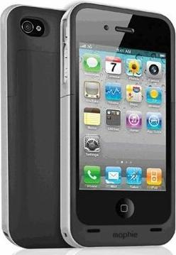 Actual product image mophie JuicePack Air, elegant hard case with integrated battery for iPhone 4/4S - White (Apple iPhone 4, Apple iPhone 4s)