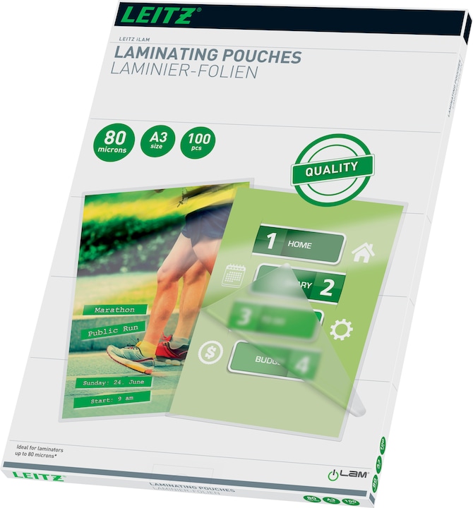 Leitz Heisslaminierfolien A3 (A3, 100 Stück, 80 µm)