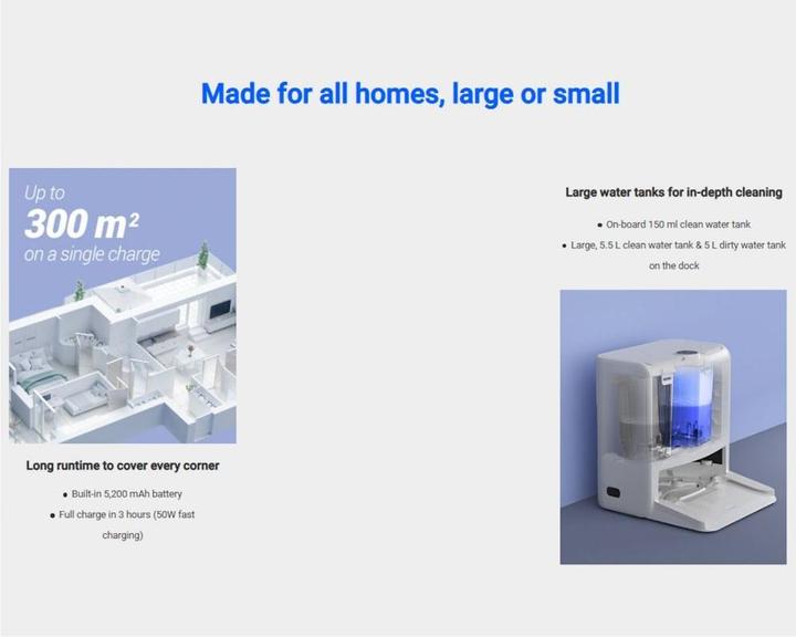 Productafbeelding EZVIZ RS2 Robot Vacuum & Mop Combo (Stofzuigrobot)