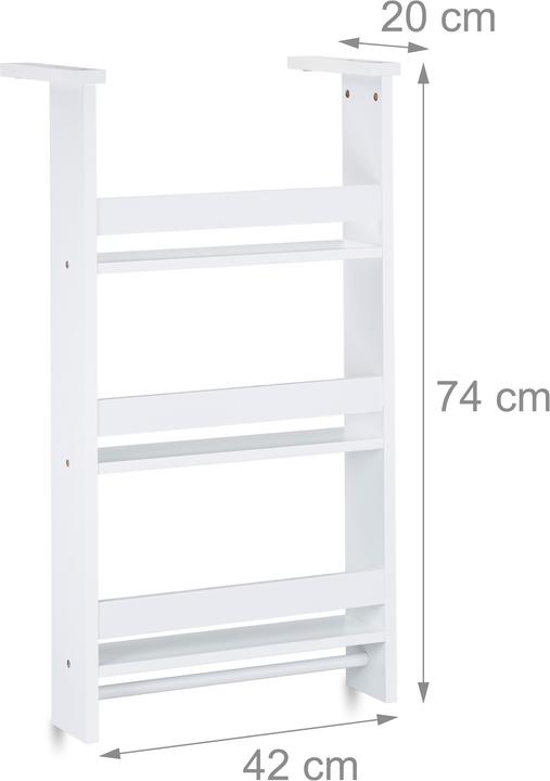 Immagine prodotto Relaxdays Rack di spezie per il frigorifero, scaffale di stoccaggio per la cucina (42 x 20 x 74 cm)