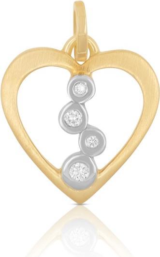 Produktbild Muau Anhänger Herz Bicolor 750/18K, 12mm (750, 18K Bicolor-Gold)
