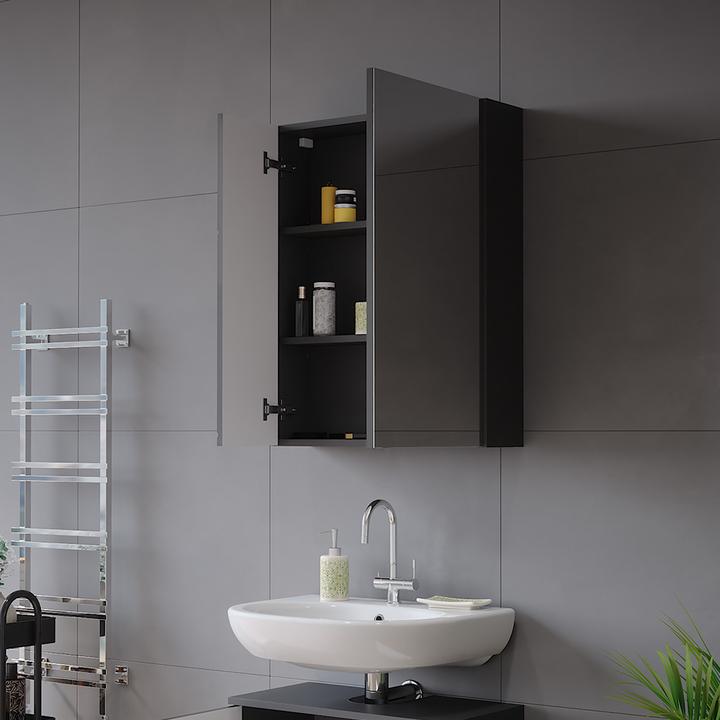 Produktbild Vicco Badspiegelschrank Irma, Anthrazit/Anthrazit Hochglanz/Anthrazit Hochglanz, 60 x 75 cm