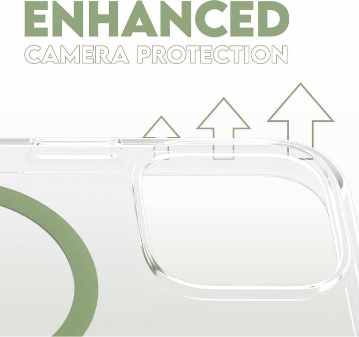 Actual product image PanzerGlass CARE by ® Flagship Case Transparent Urban Combat w. Green MagSafe iPhone '24 6.9" Pro (Apple iPhone 16 Pro Max)