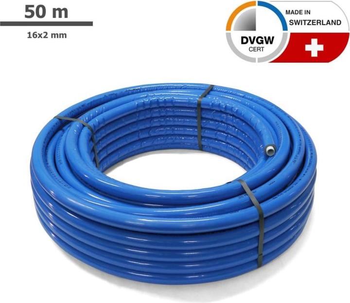 Sanpro Isoliertes Mehrschichtverbundrohr, Länge 50 m, Ausführung 6 mm isoliert, Grösse 16x2