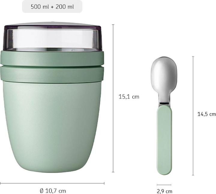 Actual product image Mepal Ellipse Lunchpot mit Snack-Deckel und Klapplöffel