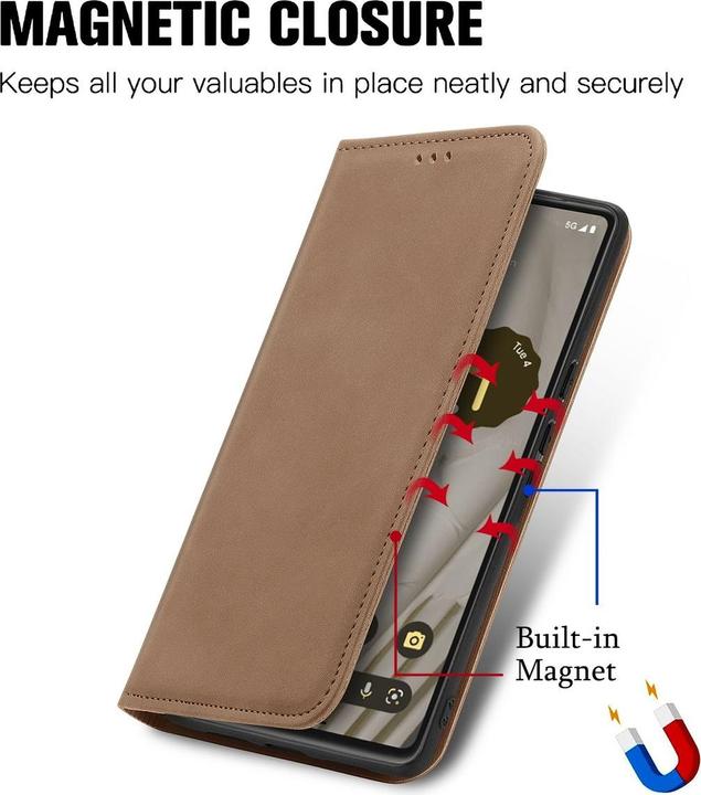 Actual product image König Design Case Mobile Protection for Google Pixel 7A Case Cover Flip Pocket Wallet Cases New (Google Pixel 7a)
