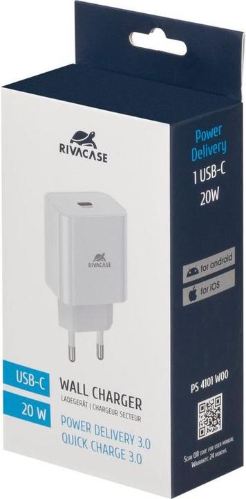 Actual product image Rivacase MOBILE CHARGER WALL/WHITE PS4101 W00 (20 W)