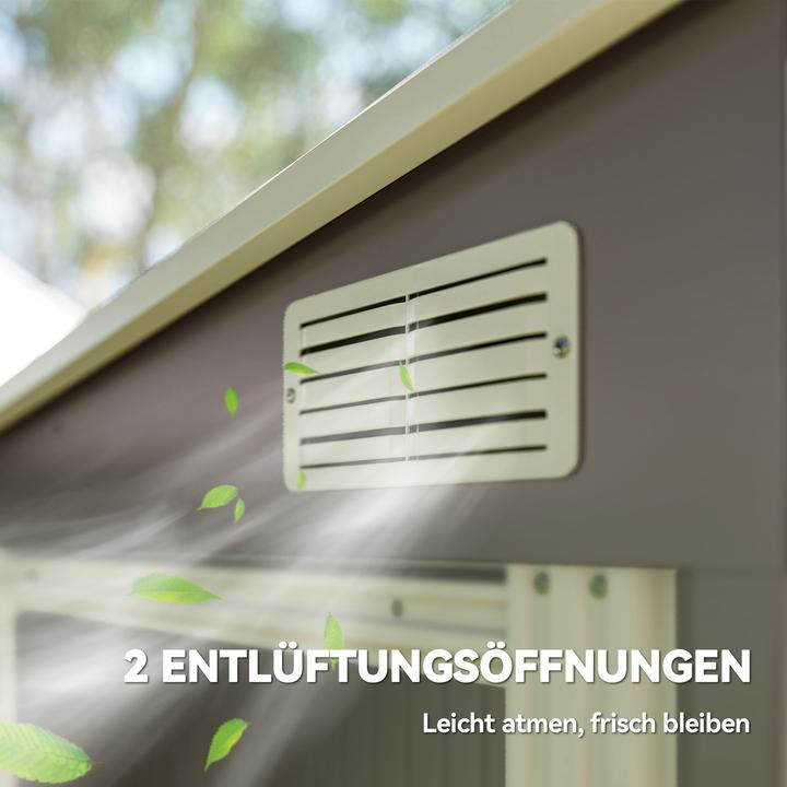 Produktbild Outsunny Gartenhaus Stahl Hellgrau