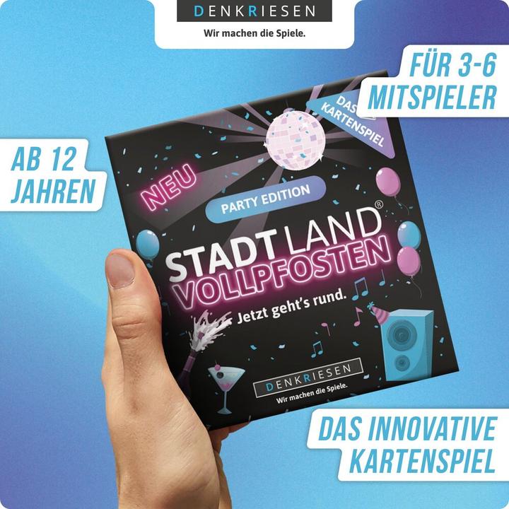 Produktbild Denkriesen Stad Land Vollpfosten - Kartenspiel Party Edition (d) (Deutsch, 3 - 6 Spieler)