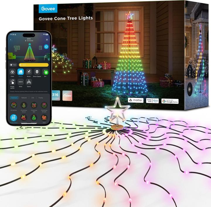 Actual product image Govee Cone Tree Lights