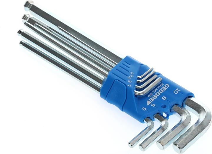 Image du produit Gedore H 42 KEL-88 Jeu de tournevis d'angle XL à tête sphérique dans un support 8 pièces 2-10 mm