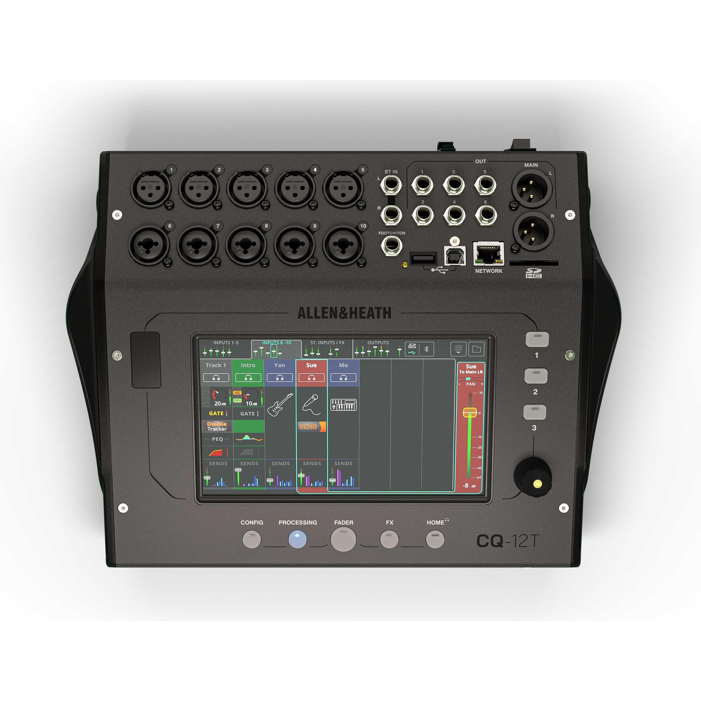 Allen & Heath CQ-12T, Mischpult, Schwarz