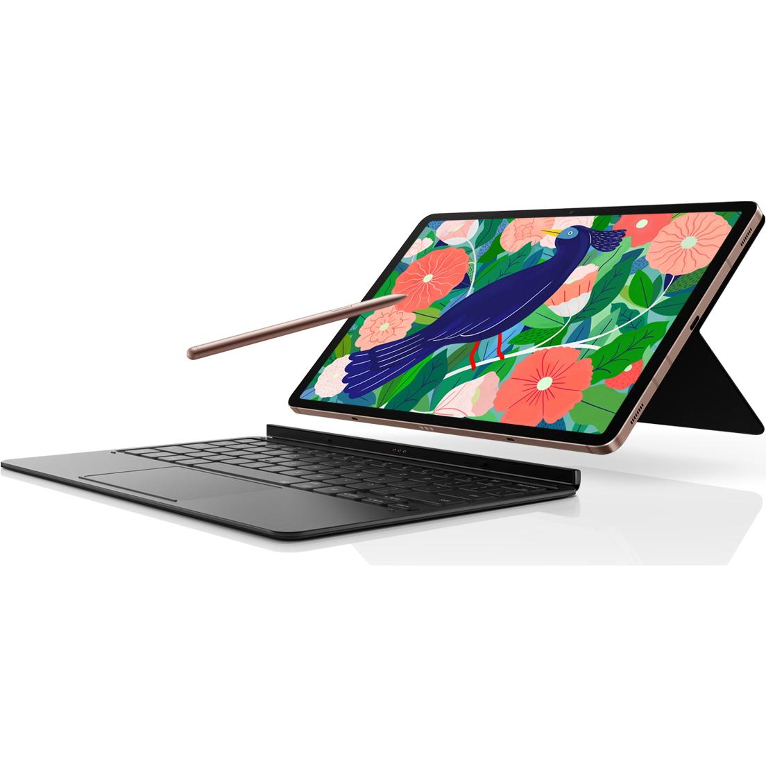 Samsung Cover Tab (Englisch International, Samsung Galaxy Tab S7), Tablet Tastatur, Schwarz