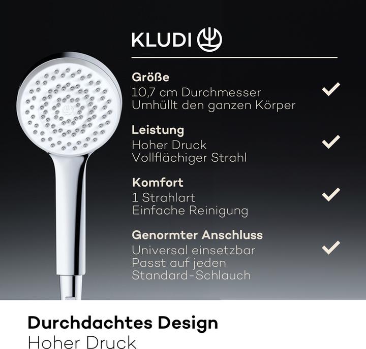 Produktbild Kludi X1 Duschkopf (1 Strahlarten, 15 l/min)