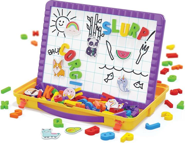 Actual product image Quercetti Magnetic board letters in storage case