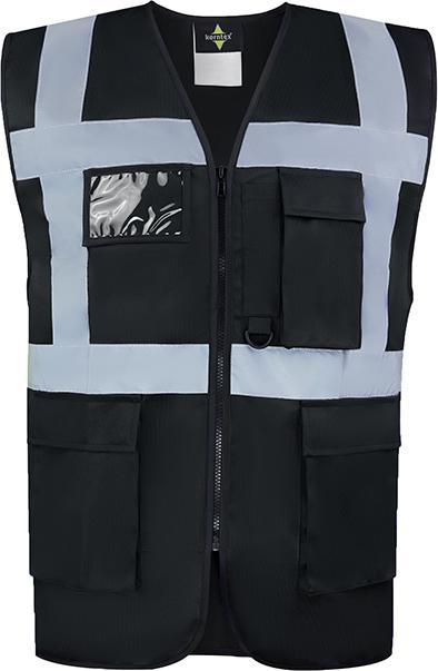 Actual product image Korntex Comfort Warnweste „Hamburg“ - Multifunktional - Schwarz - L (L)