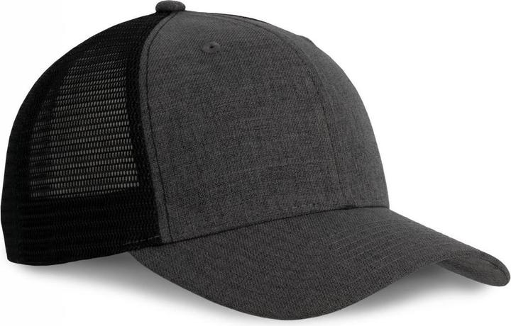 Black, steel grey heather