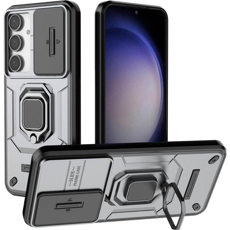 Thumbnail - Cover-Discount FE - Armor Case mit Kickstand (Samsung Galaxy S24 FE), Smartphone Hülle, Grau