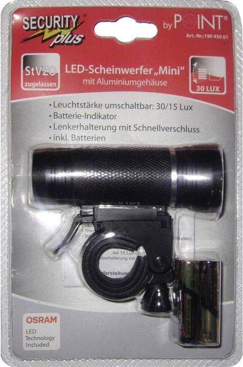 Image du produit Security Plus Phare de bicyclette Alu (2in1) LED (30 lm)