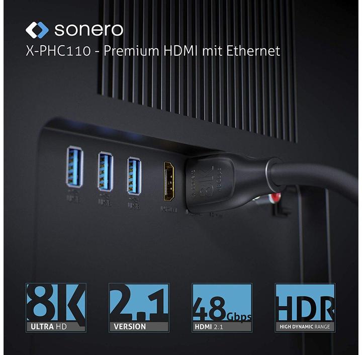 Immagine prodotto Sonero HDMI Typ A – HDMI Typ A (1 m, HDMI, 2.1)