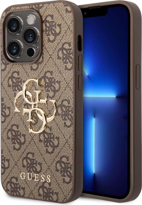 Actual product image Guess GUHCP14X4GMGBR iPhone 14 Pro Max 6.7" brązowy/brown hardcase 4G Big Metal Logo (Apple iPhone 14 Pro Max)