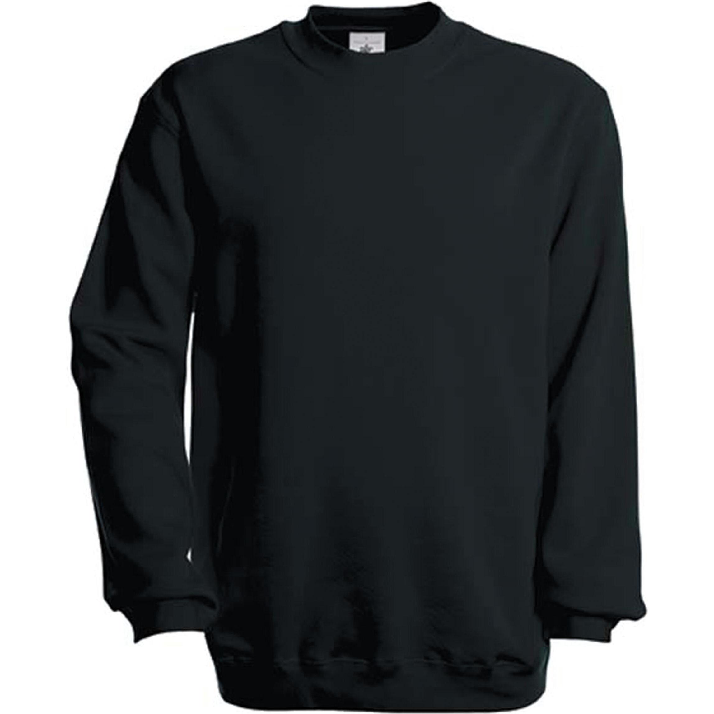 B&C, Pullover, Sweatshirt Rundhalsausschnitt, Schwarz, (XXL)