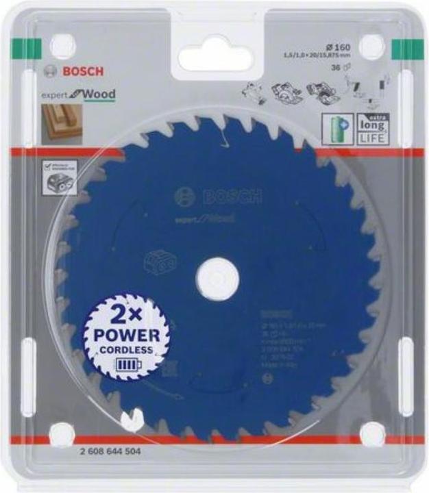 Actual product image Bosch Professional Zubehör Battery circular saw blade Expert for Wood, 165 x 1.5/1 x 20, 12 teeth