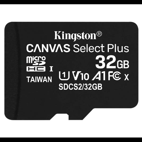 Image du produit Kingston Canvas Select Plus Carte microSDHC 32GB (32 Go, microSDHC, U1, UHS-I)