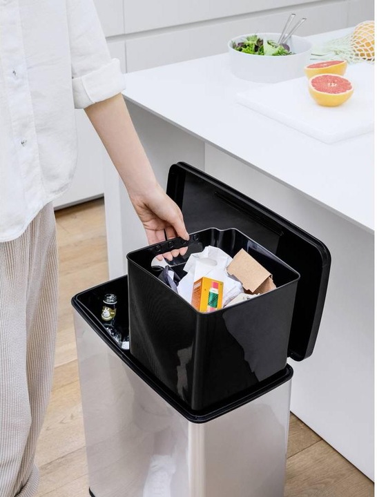 Actual product image Curver Deco bin slim 254619 Waste bin 52 l (W x H x D) 486 x 615 x 284 mm Silbe (52 l)