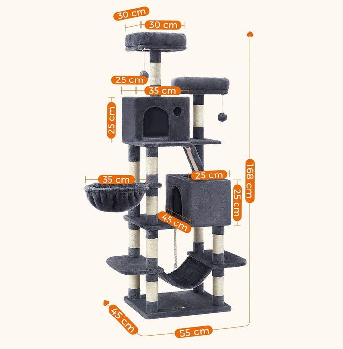 Immagine prodotto Feandrea Graffiatoio (165 cm, Grigio)