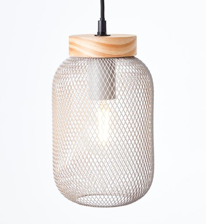 Produktbild Brilliant Hängelampe, 16 cm, E27, Metall/Holz, grau hell/braun (E27)