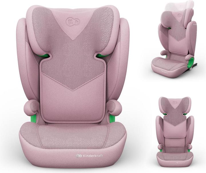 KinderKraft Car seat JUNIOR FIX 2 PLUS i-Size pink (Kindersitz, ECE R129/i-Size Norm)