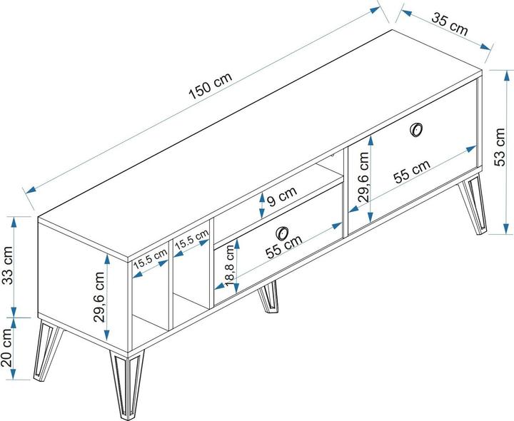 Produktbild Kalune Design Finnegan (150 x 35 x 53 cm)