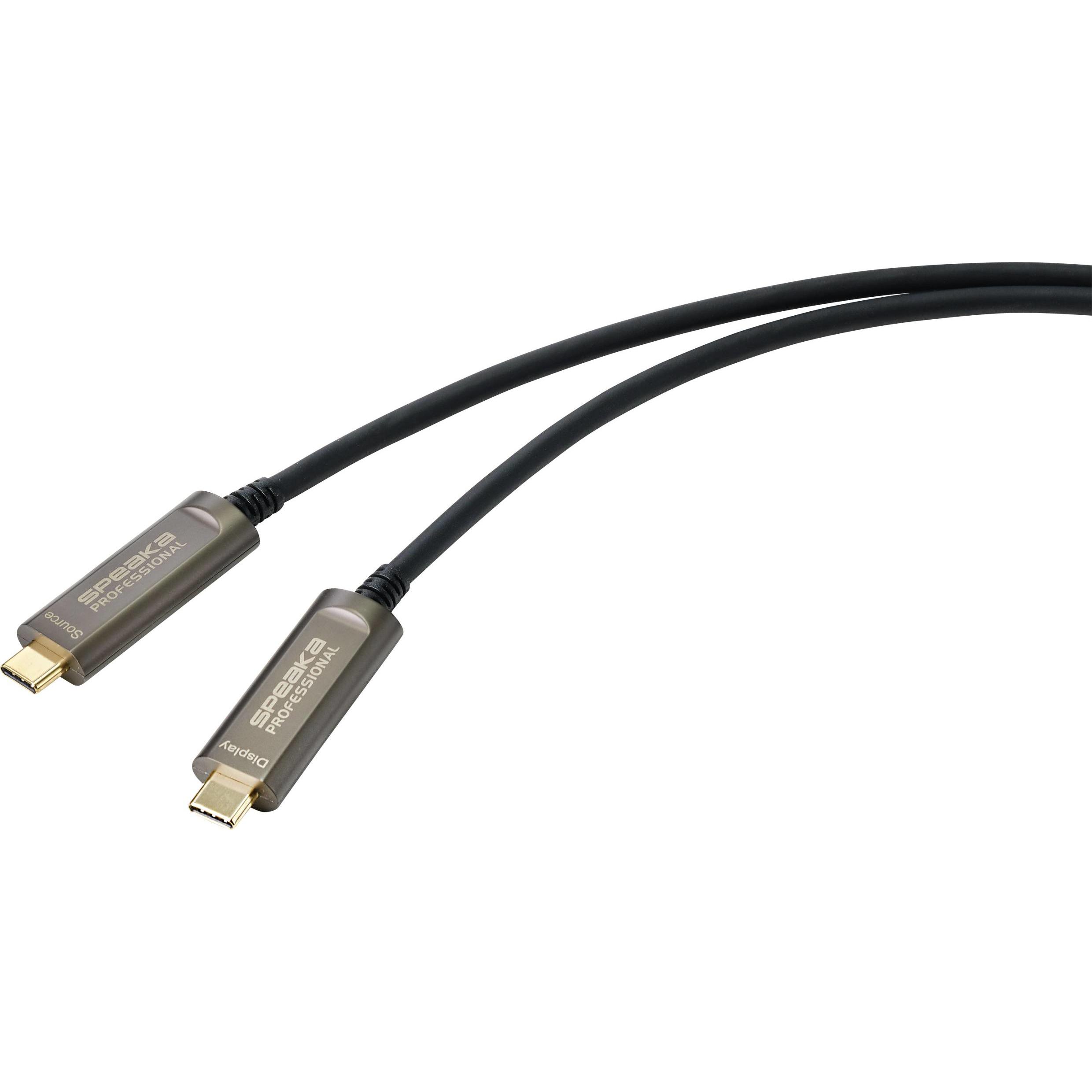 SpeaKa Professional USB-C / DisplayPort Anschlusskabel 10.00m SP-9505620 TPE-Mantel Schwarz (1x U... (10 m, DisplayPort)...
