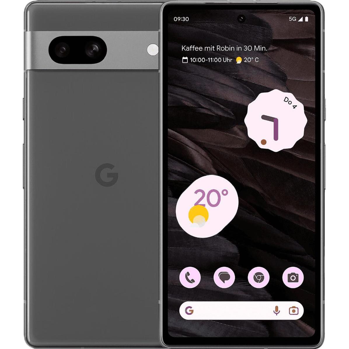 Google Pixel 7a (128 GB, Charcoal, 6.10", SIM + eSIM, 64 Mpx, 5G), Smartphone, Schwarz