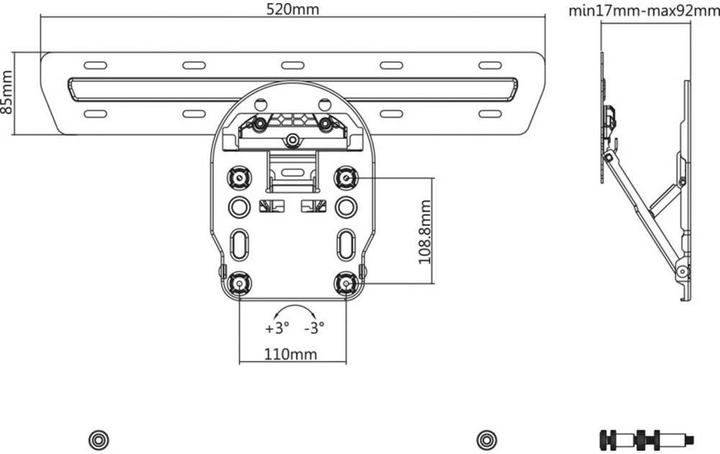 Image du produit myWall Support TV mural Inclinable+Pivotant, Rotatif (Mur, 50 kg, 55" - 65")
