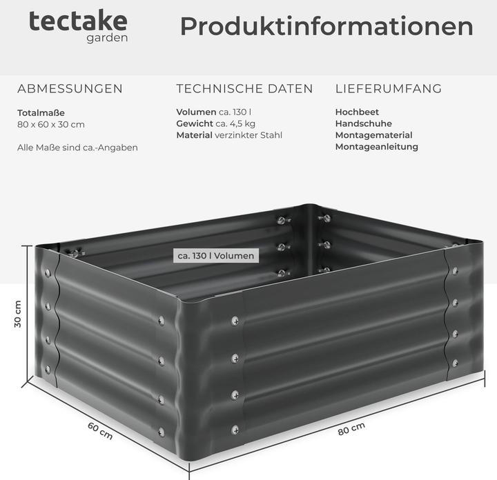 Actual product image tectake Salvia raised bed, galvanized, various sizes