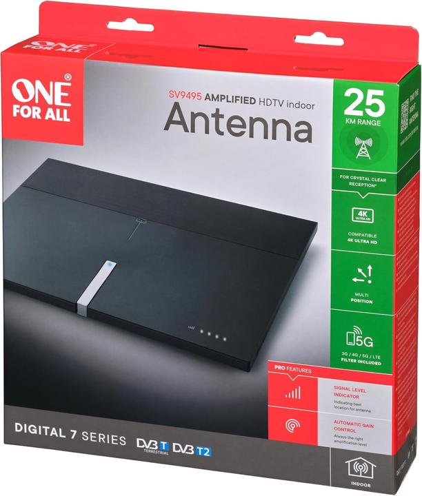 Image du produit One for All Antenne DVB-T2 Premium 5G (Antenne plate, DVB-T / -T2)