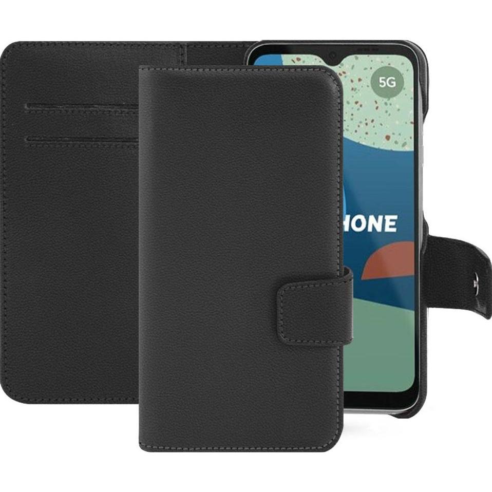 Noreve Lederschutzhülle Fairphone 4 (Fairphone 4), Smartphone Hülle, Schwarz