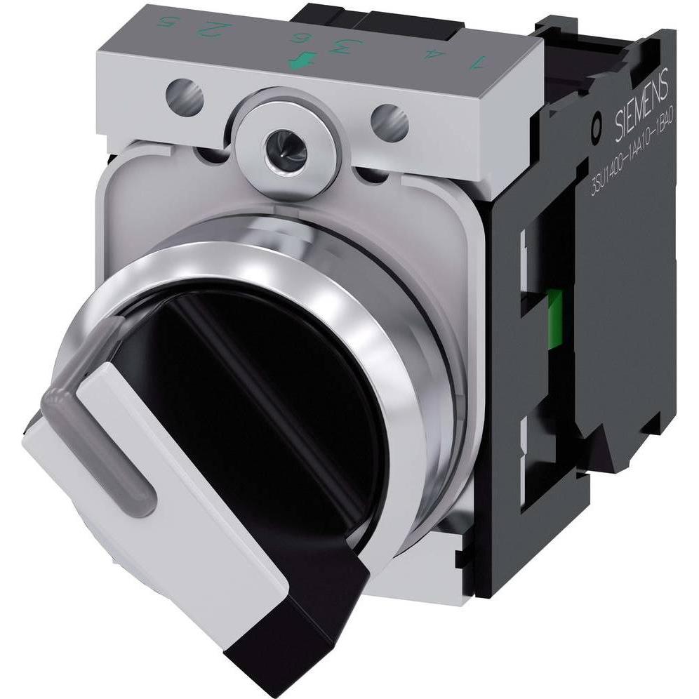 Siemens Selector switch, 22mm, black, white, Taster + Schalter, Schwarz, Weiss