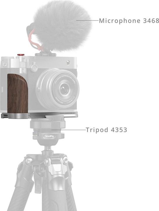 Produktbild SmallRig L-Winkel mit Holzgriff für FUJIFILM GFX100RF Silber