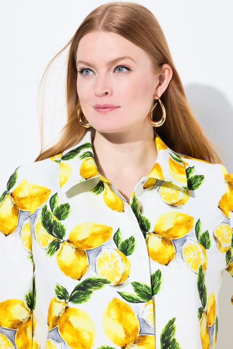 Actual product image Ulla Popken Lemon Print 3/4 Sleeve Jacket (54)