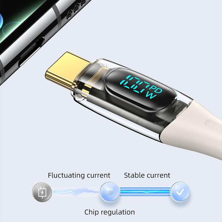 Actual product image Usams Charging Cable Type-C to Type-C - Purple (1.20 m, 100 W)