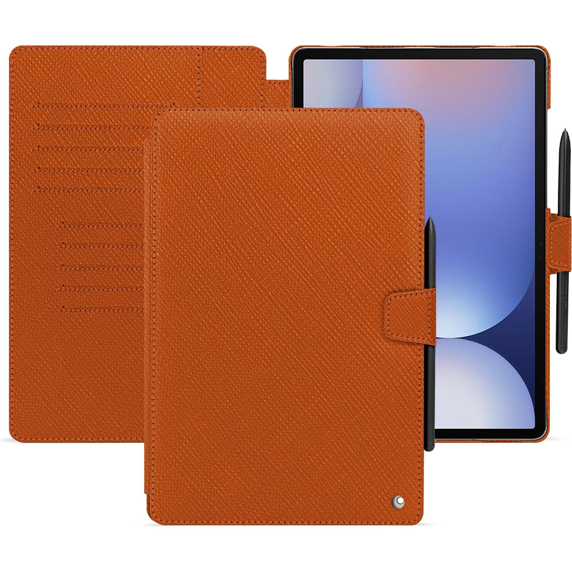 Noreve Lederschutzhülle für Samsung Galaxy Tab S10+ (Galaxy Tab S10+), Tablet Hülle, Orange
