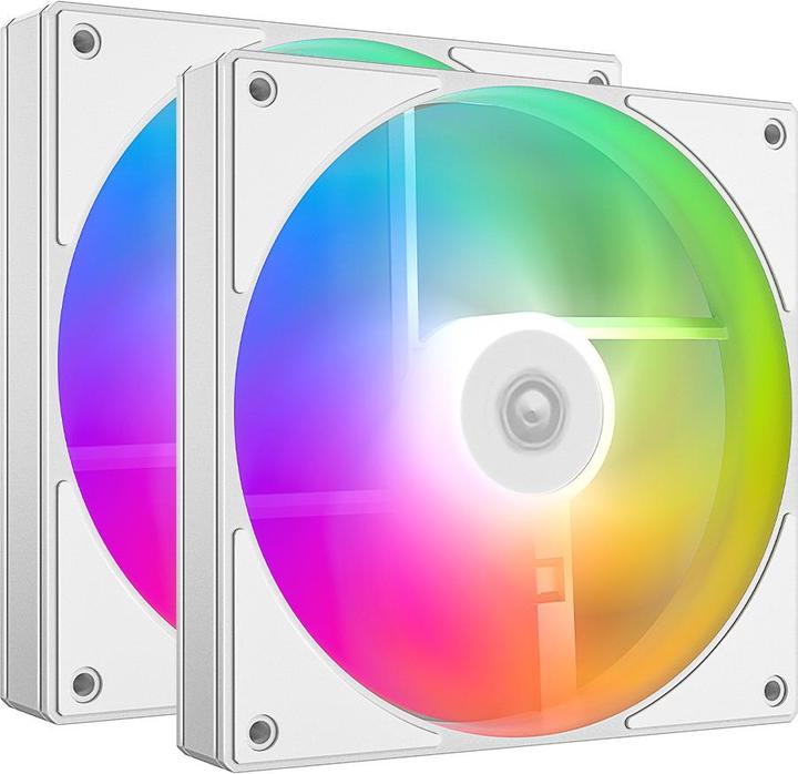 Produktbild ID-Cooling AS-140-ARGB-W (2-pack) - Kabinet kler - 140mm - Hvid med RGB - 25 dBA (140 mm, 2x)