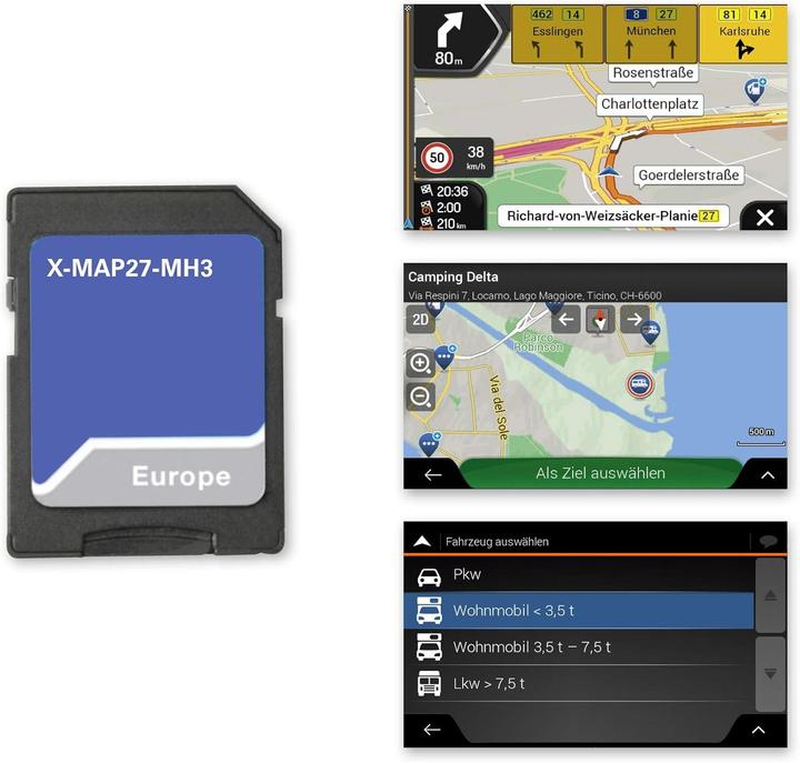Produktbild Xzent Micro-SD-Karte mit Camper-Navigation für Europa, Camping-P.O.I. und 3 Jahre Updates