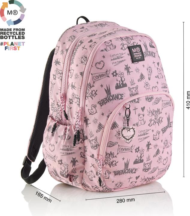 Actual product image Miquelrius 3comp Backpack Oslo Recy Notboring pink