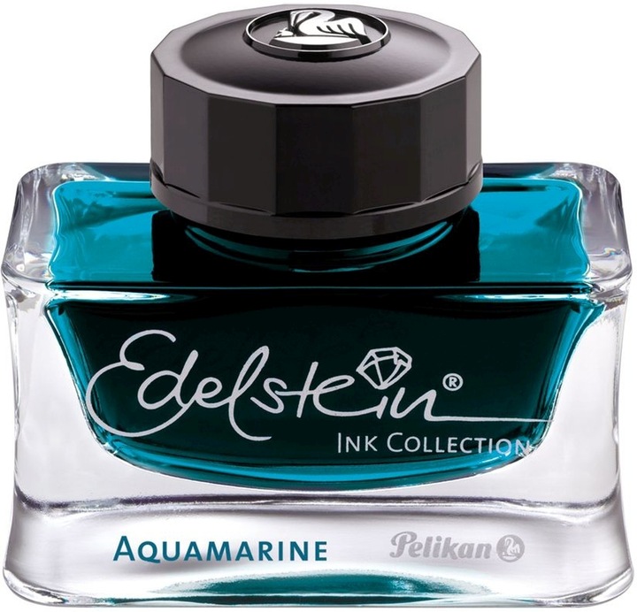 Actual product image Pelikan Ink glass gemstone aquamarine (Inkwell, Turquoise, Blue)