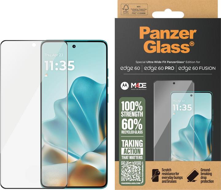Actual product image PanzerGlass Displayschutz (1 pcs., Motorola Edge 60, Motorola Edge 60 Fusion, Motorola Edge 60 Pro)